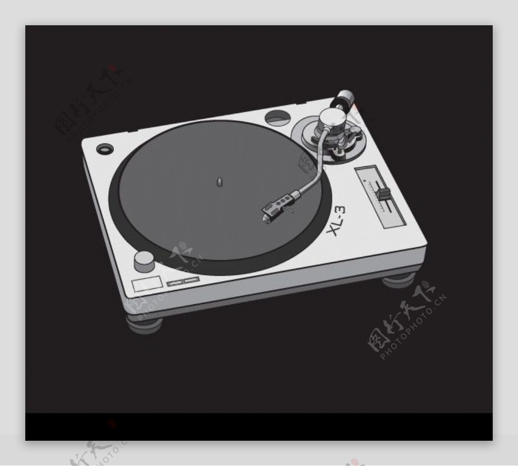 DJ黑胶碟机矢量素材图片