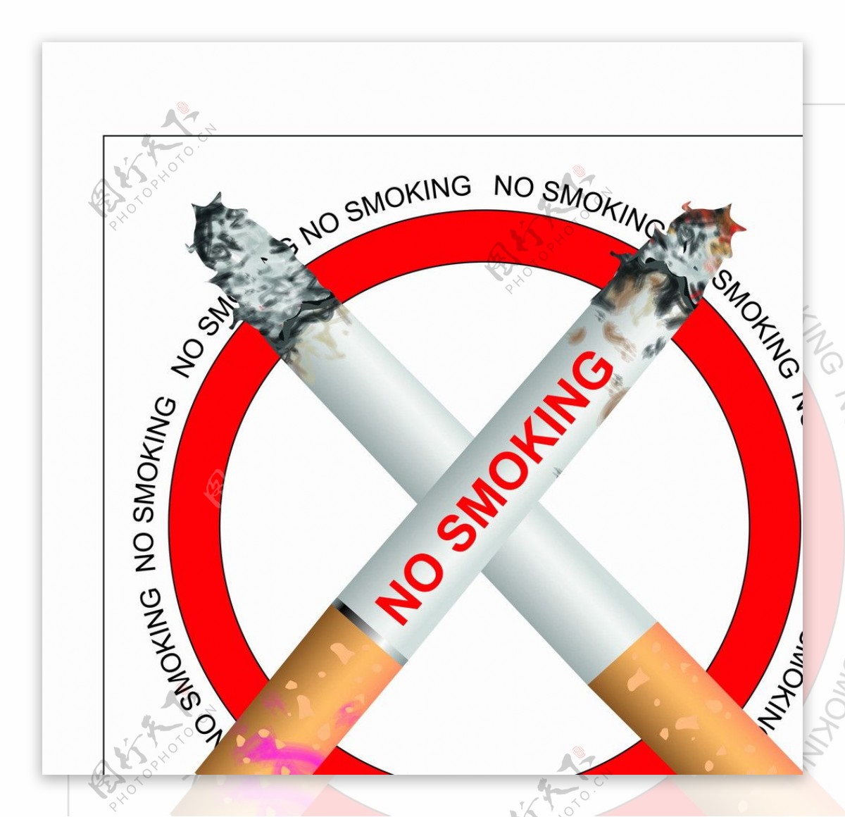 禁止吸烟标志矢量素材图片