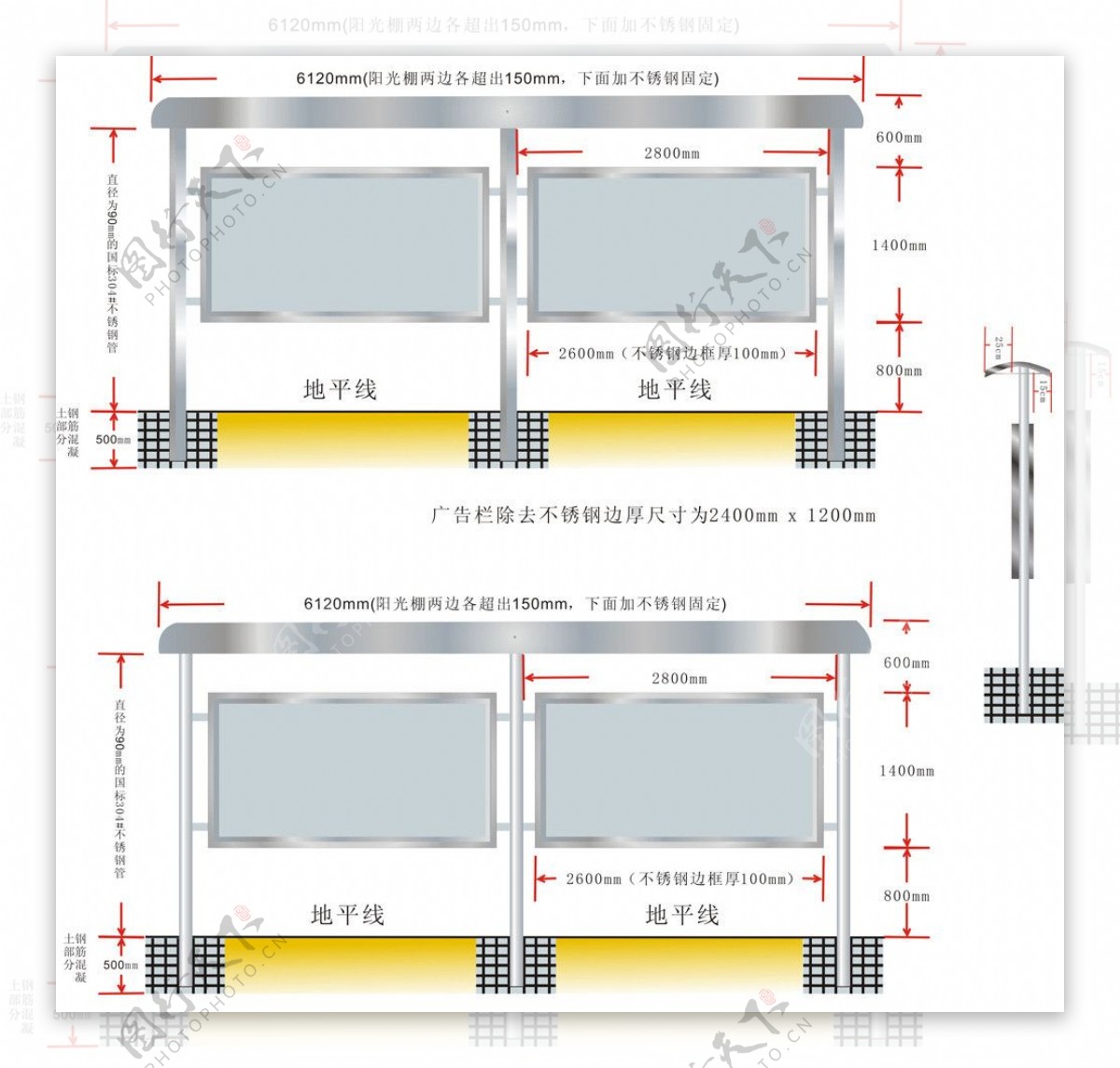 不锈钢宣传栏图片