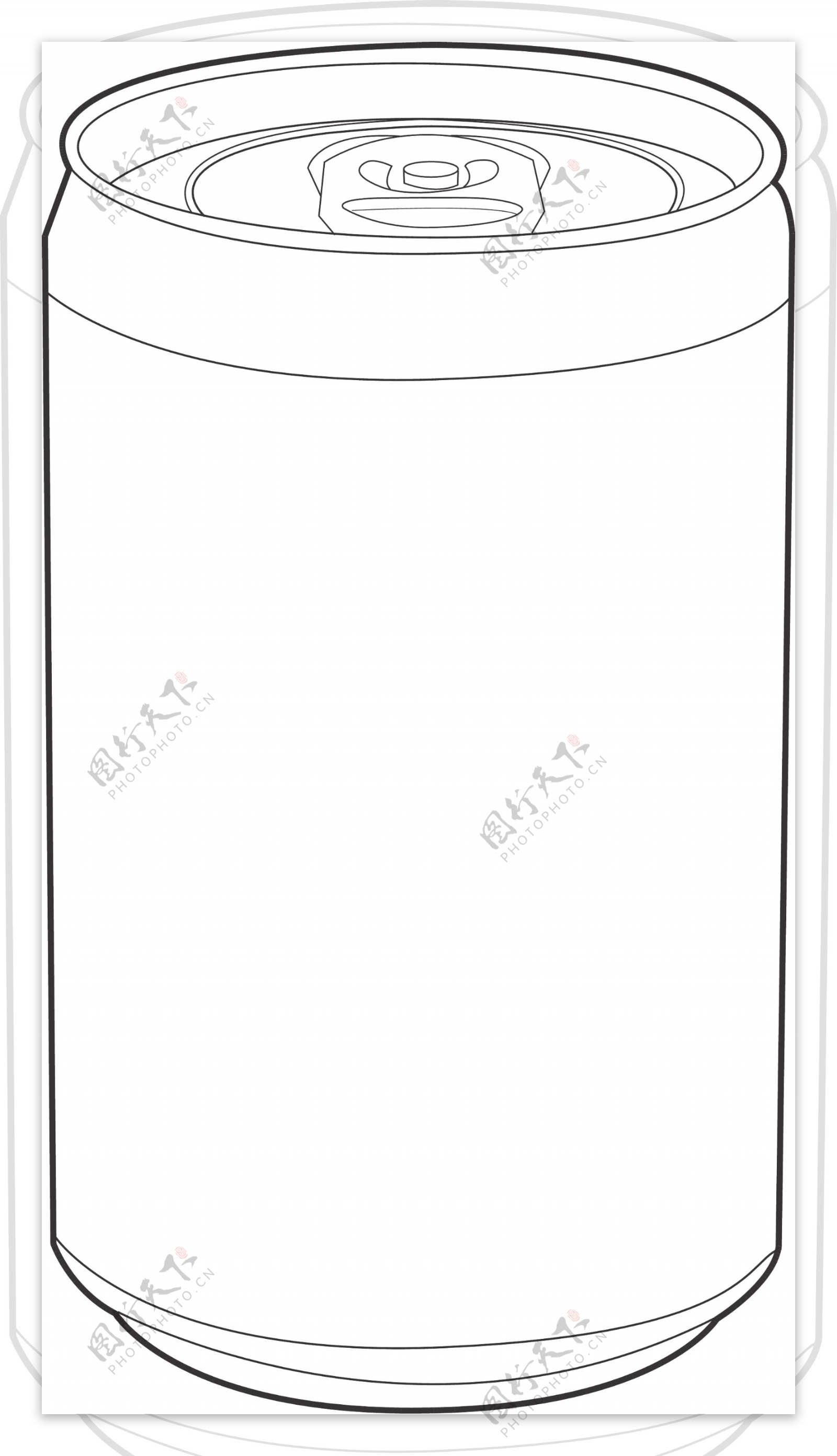 空白易拉罐矢量素材图片