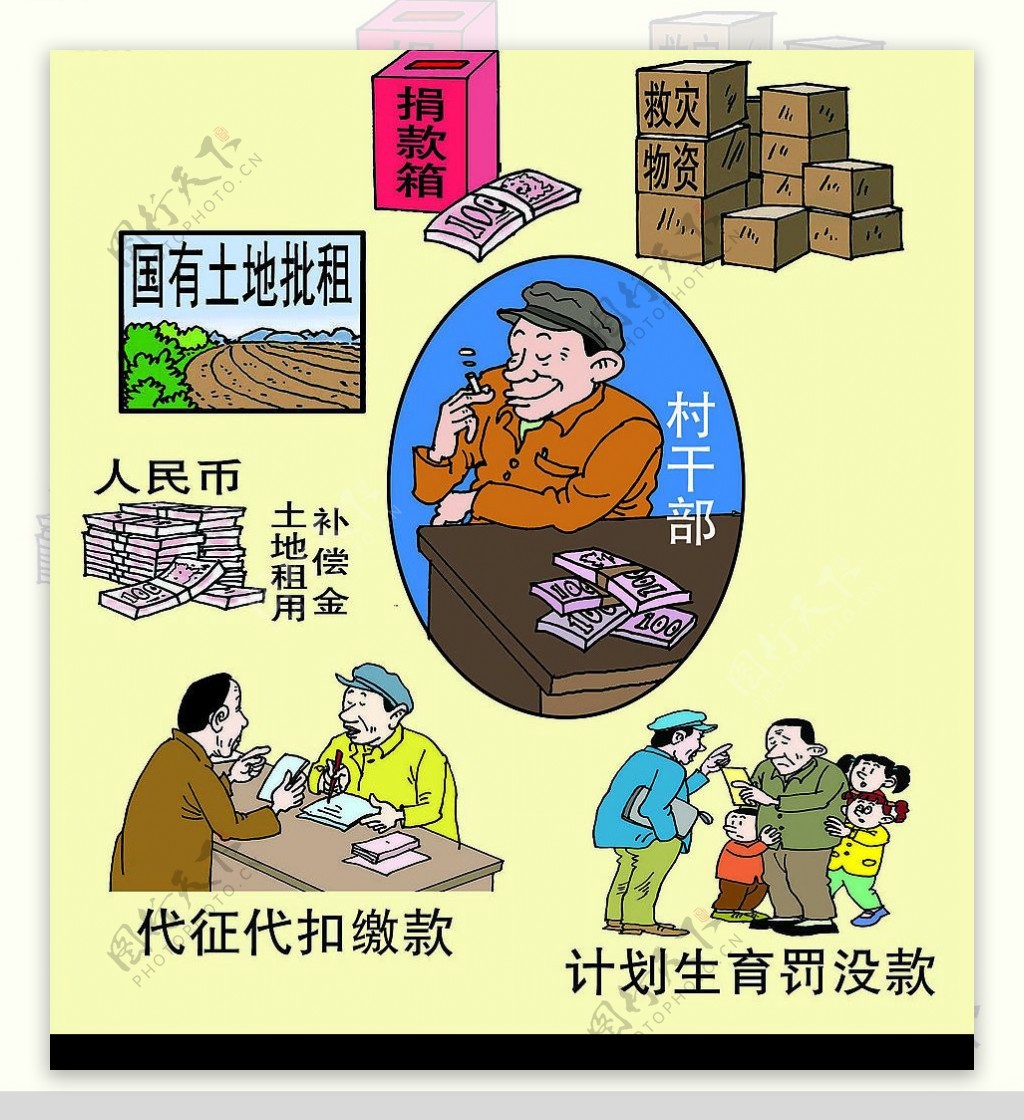 反腐漫画贪污罪村干部图片