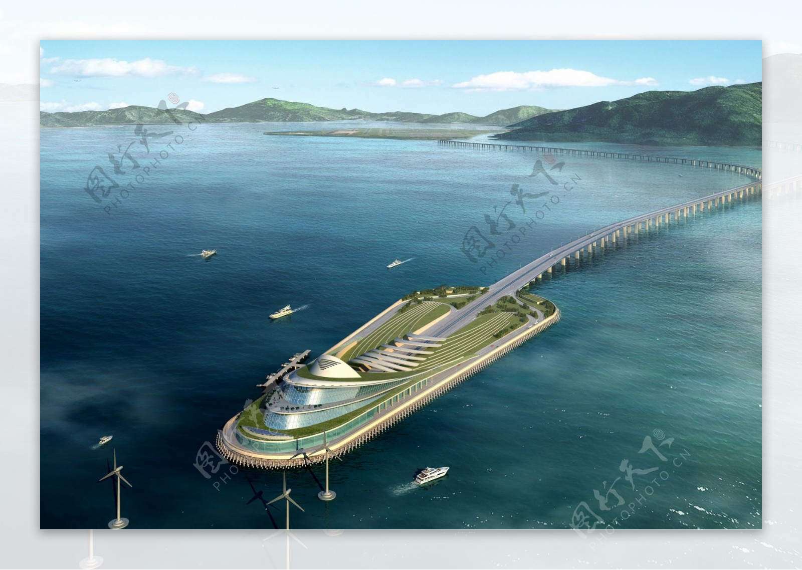 港珠澳大桥人工岛图片