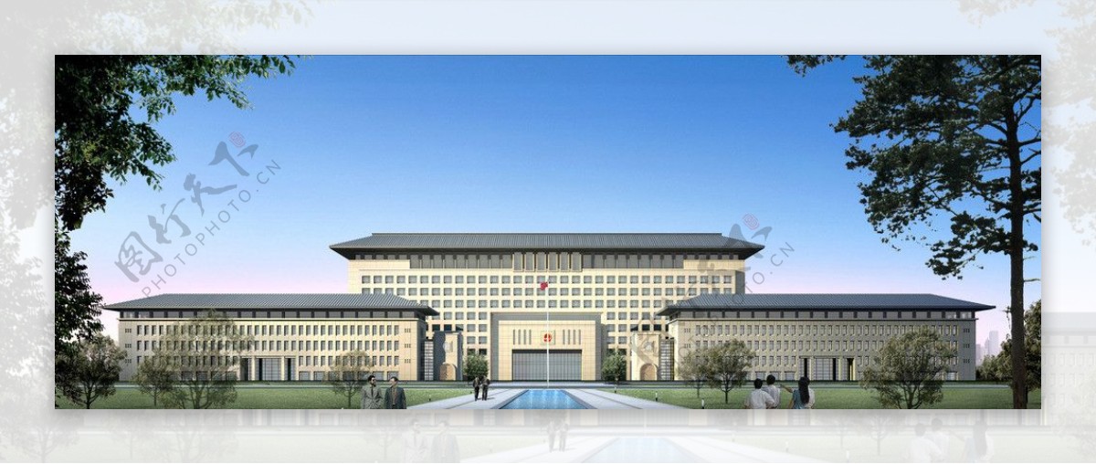 西安行政中心外墙工程图片