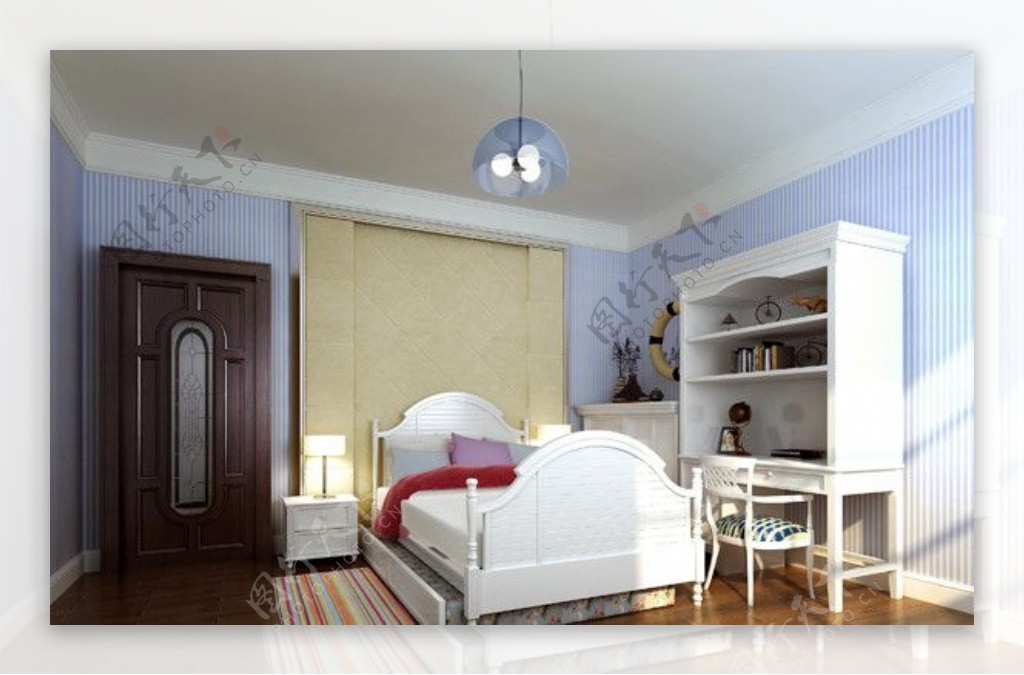 现代卧室模型图片