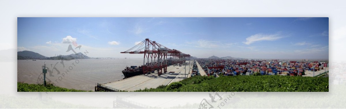 上海洋山港集装箱码头图片