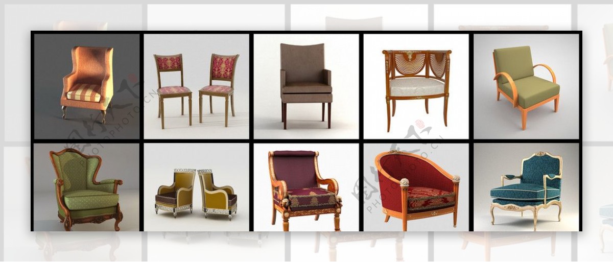 10款精美欧式椅子模型图片