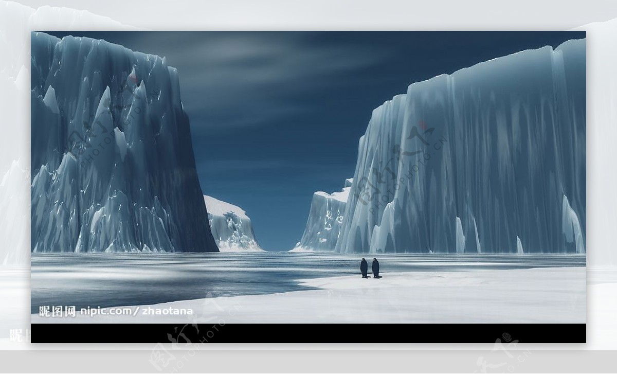 南极冰山小企鹅图片