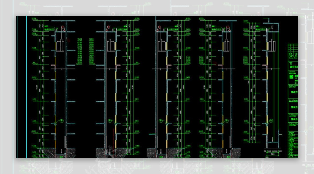 TCL工业研究院电梯井道剖面图图片