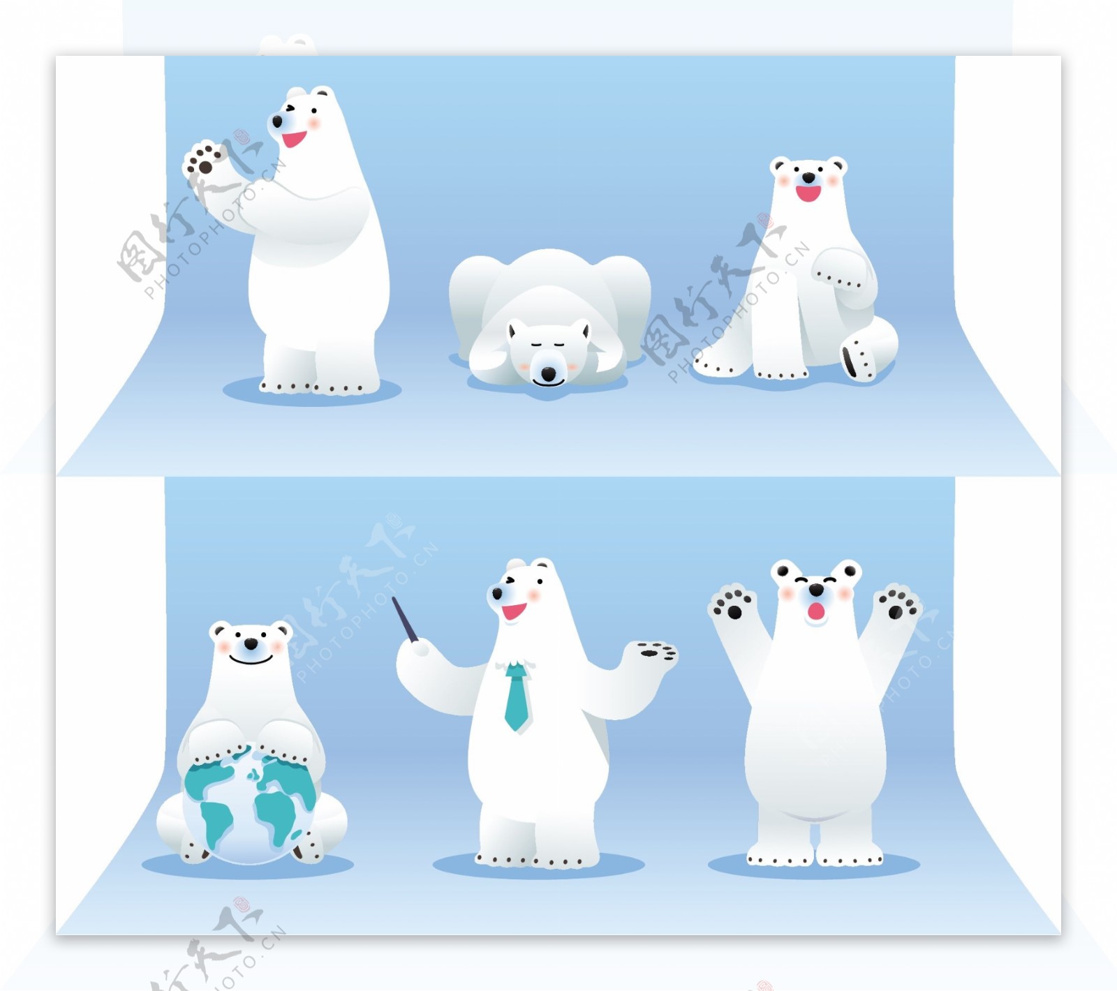 可爱滑稽北极熊图片