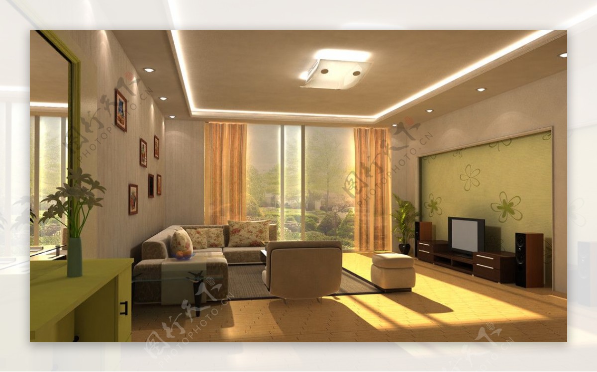 3D阳光室内客厅设计图片