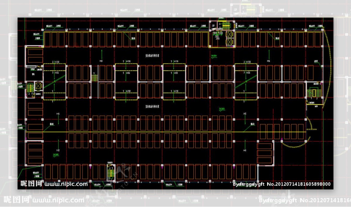 停车库六层平面图片