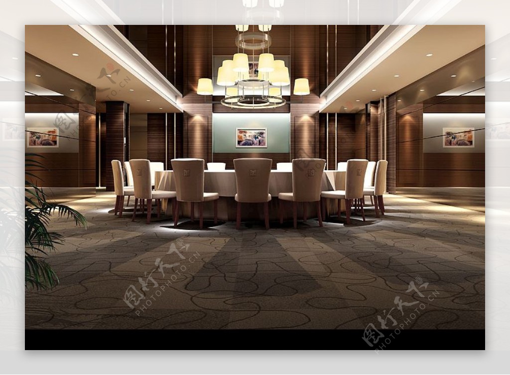 大餐厅效果图3d模型图片