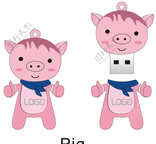 可定制的猪猪U盘设计图片