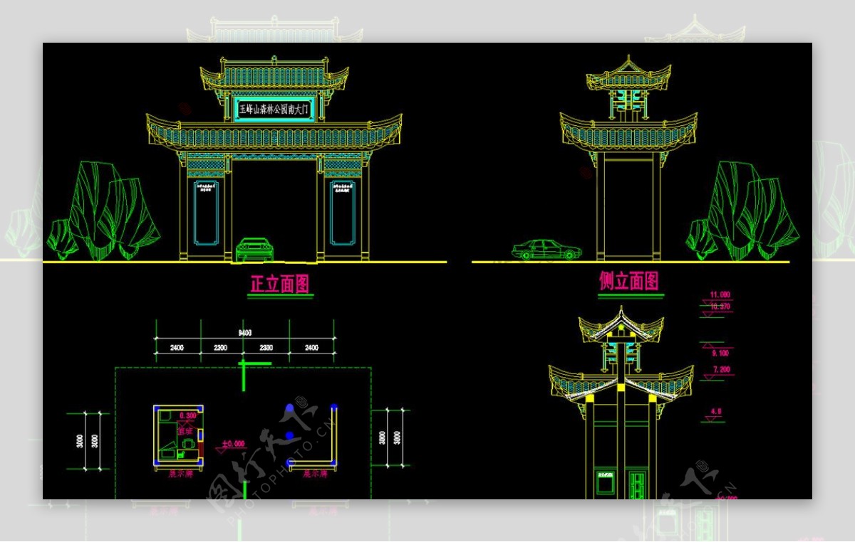 中式构造仿古建牌楼牌坊图片