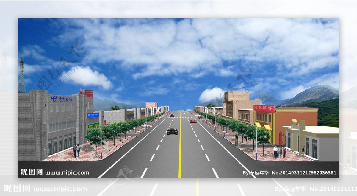 3DMAX城镇街道图片