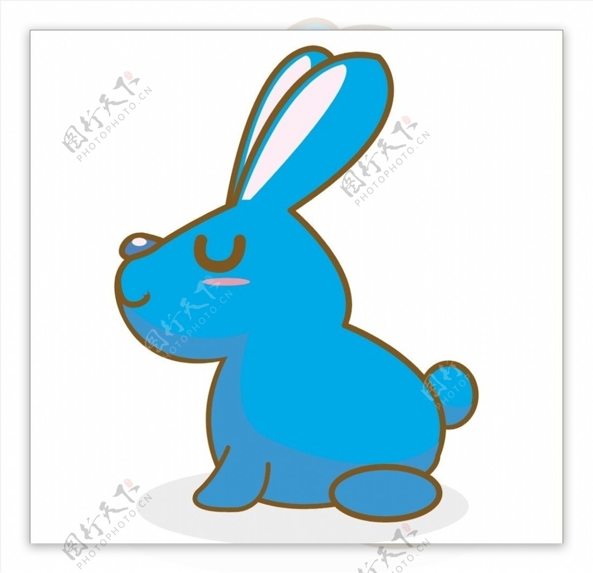 蓝色的卡通兔子图片
