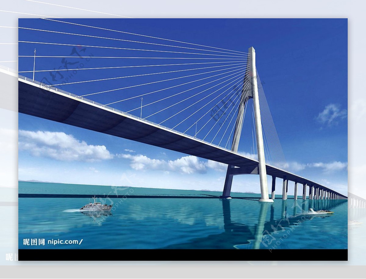 杭州跨海湾大桥效果图图片