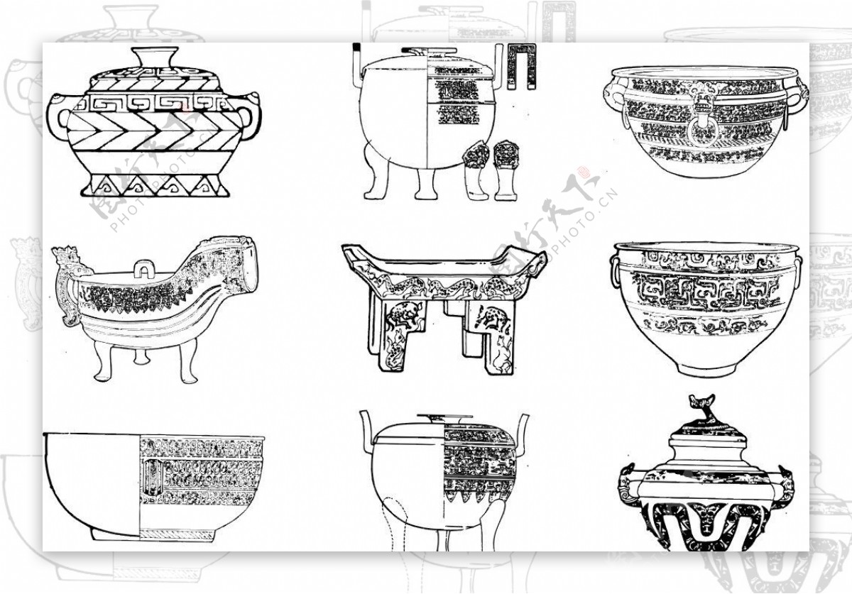 矢量古典器皿图片