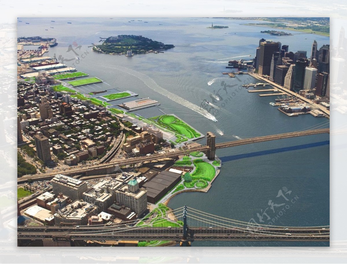 纽约东河口俯瞰图片