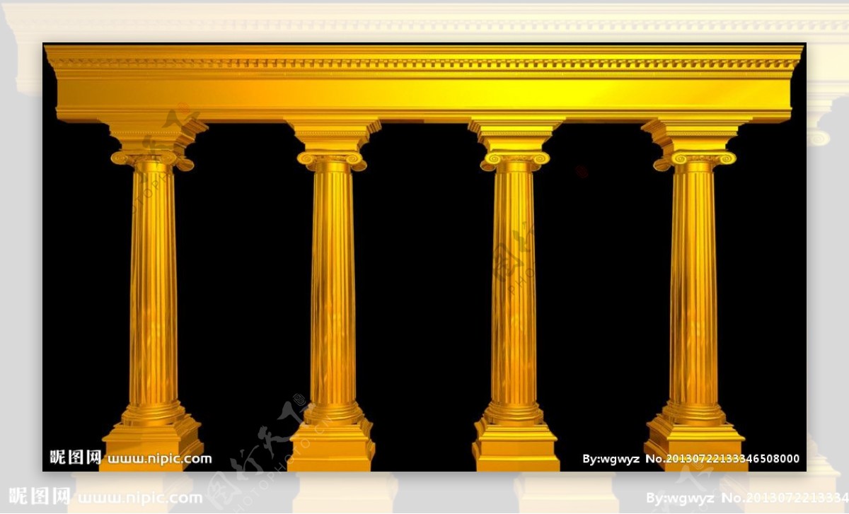 金色罗马柱门楼图片