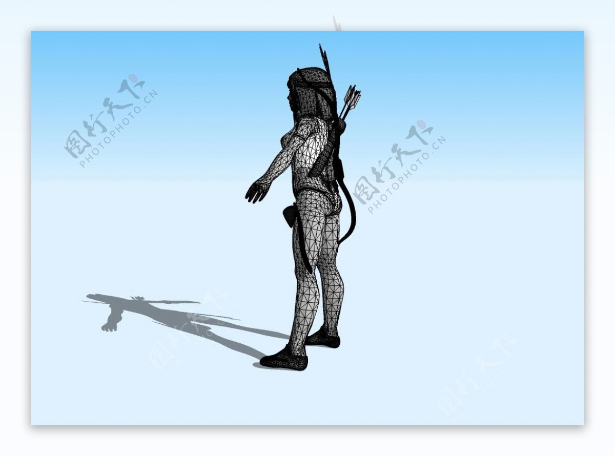 女弓箭手3D模型图片