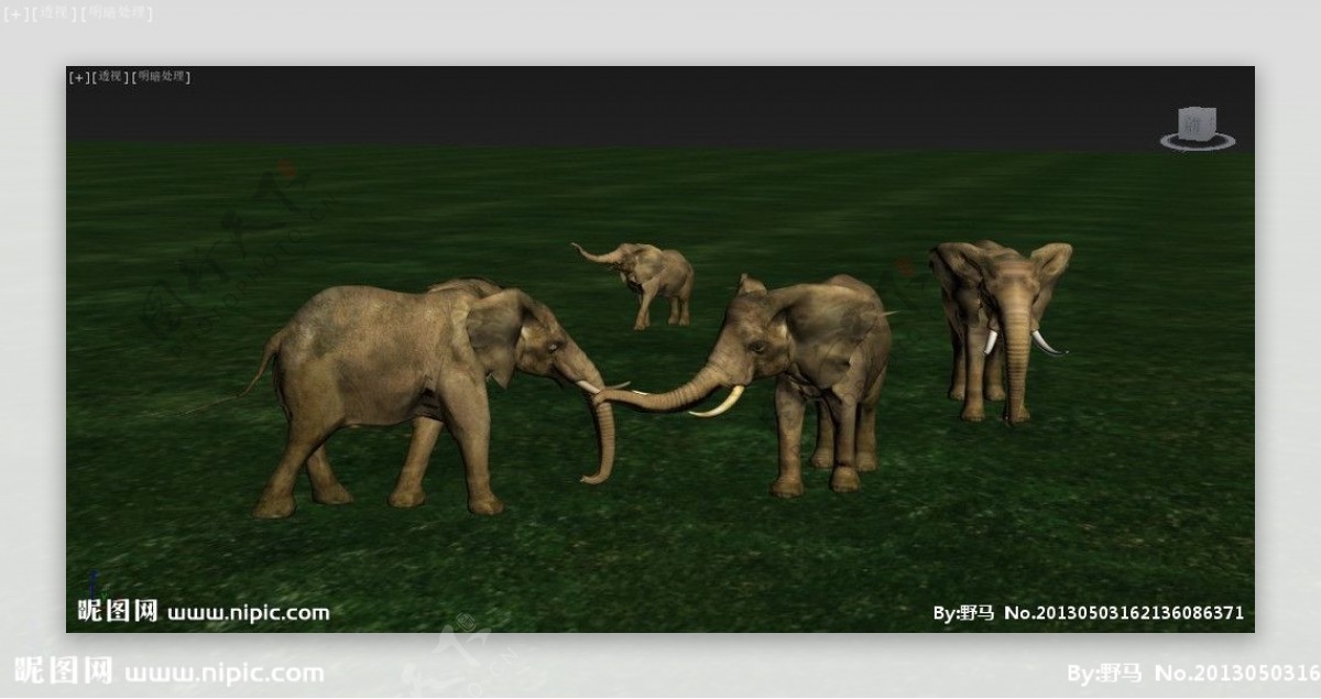 大象群雕模型图片