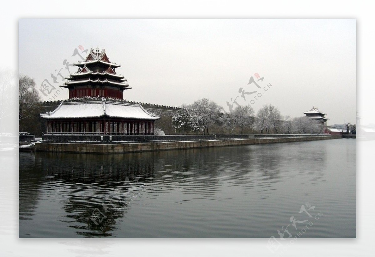 角楼雪景图片