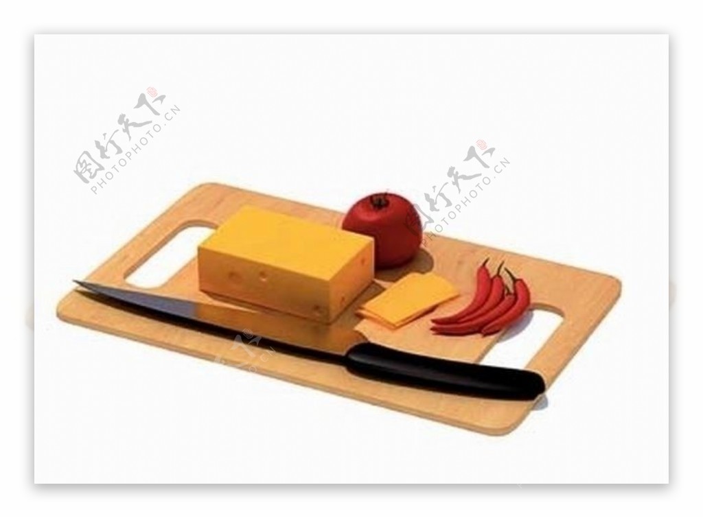 辣椒小刀苹果木板图片