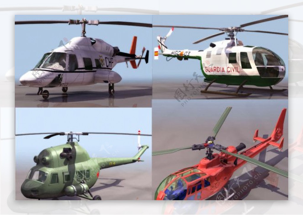 6款直升机模型图片