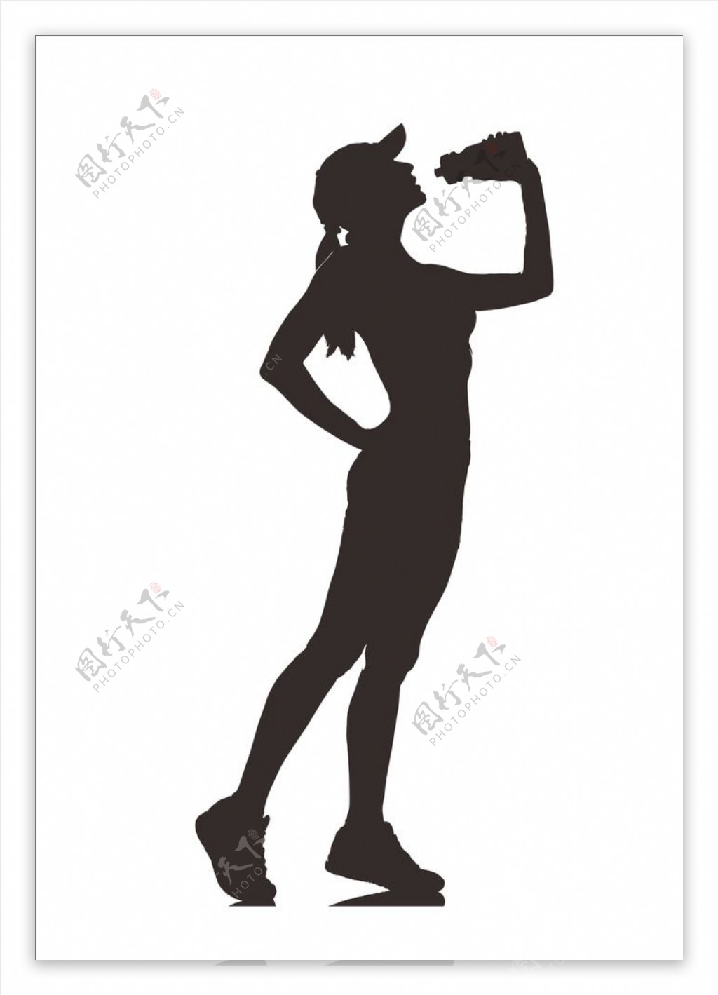 运动的女人黑影图片