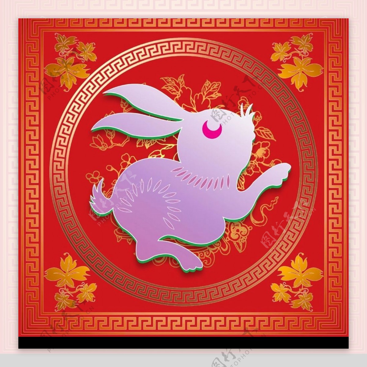 兔年春节门画图片
