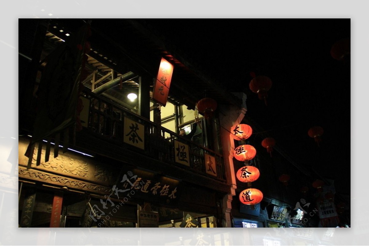 河坊街夜景图片