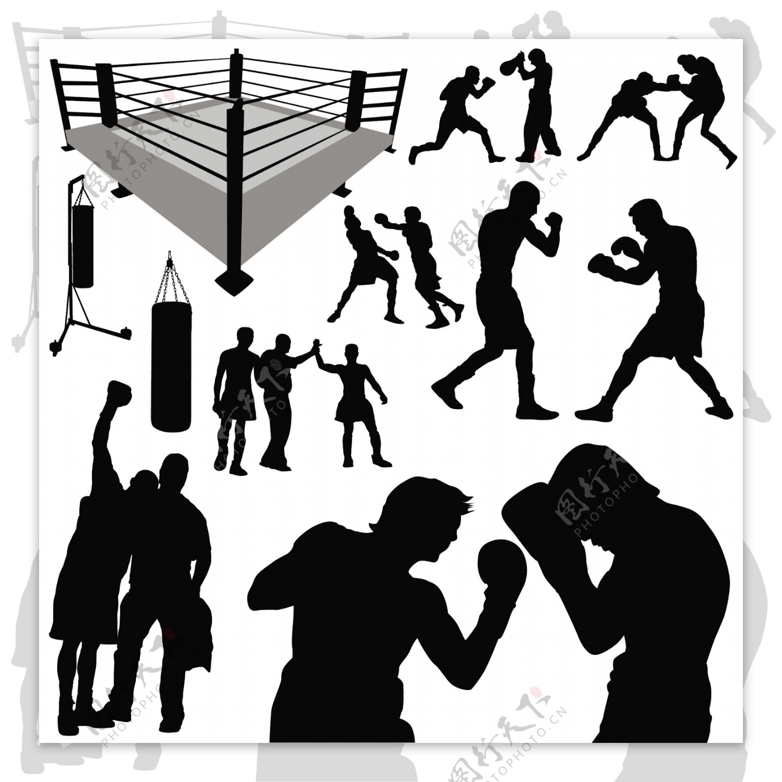 拳击手矢量素材图片