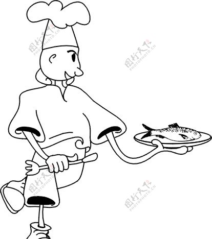 卡通矢量厨师图片