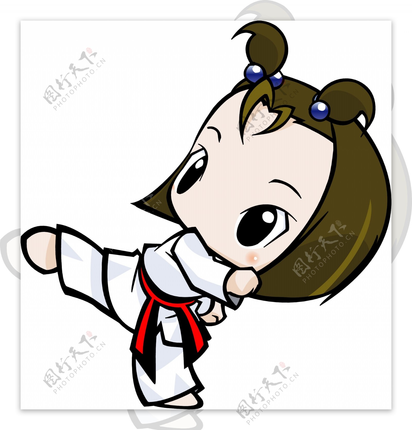 跆拳道卡通小女孩图片