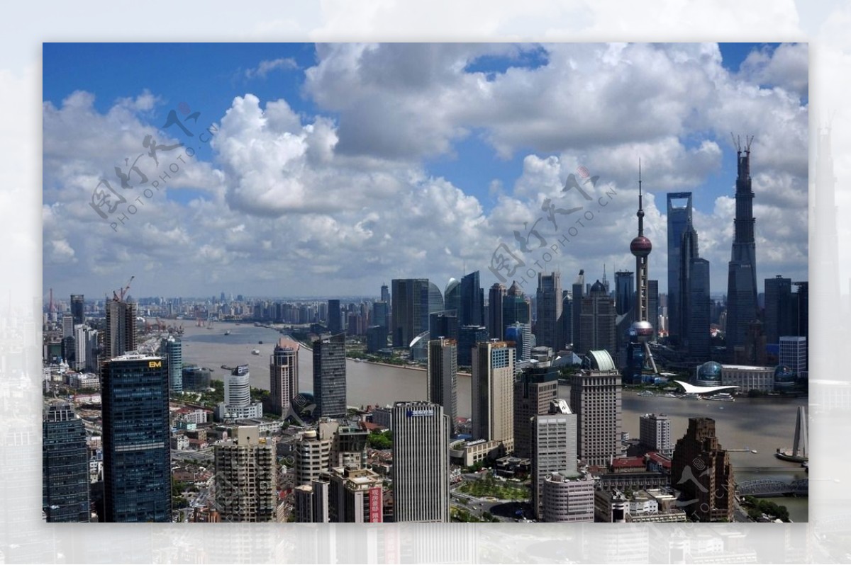 上海市中心俯瞰图片