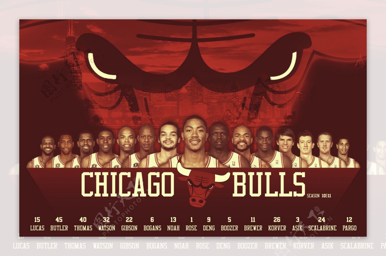 NBA芝加哥公牛LOGO高清电脑壁纸合集 回顾公牛王朝（B62） - 球迷屋