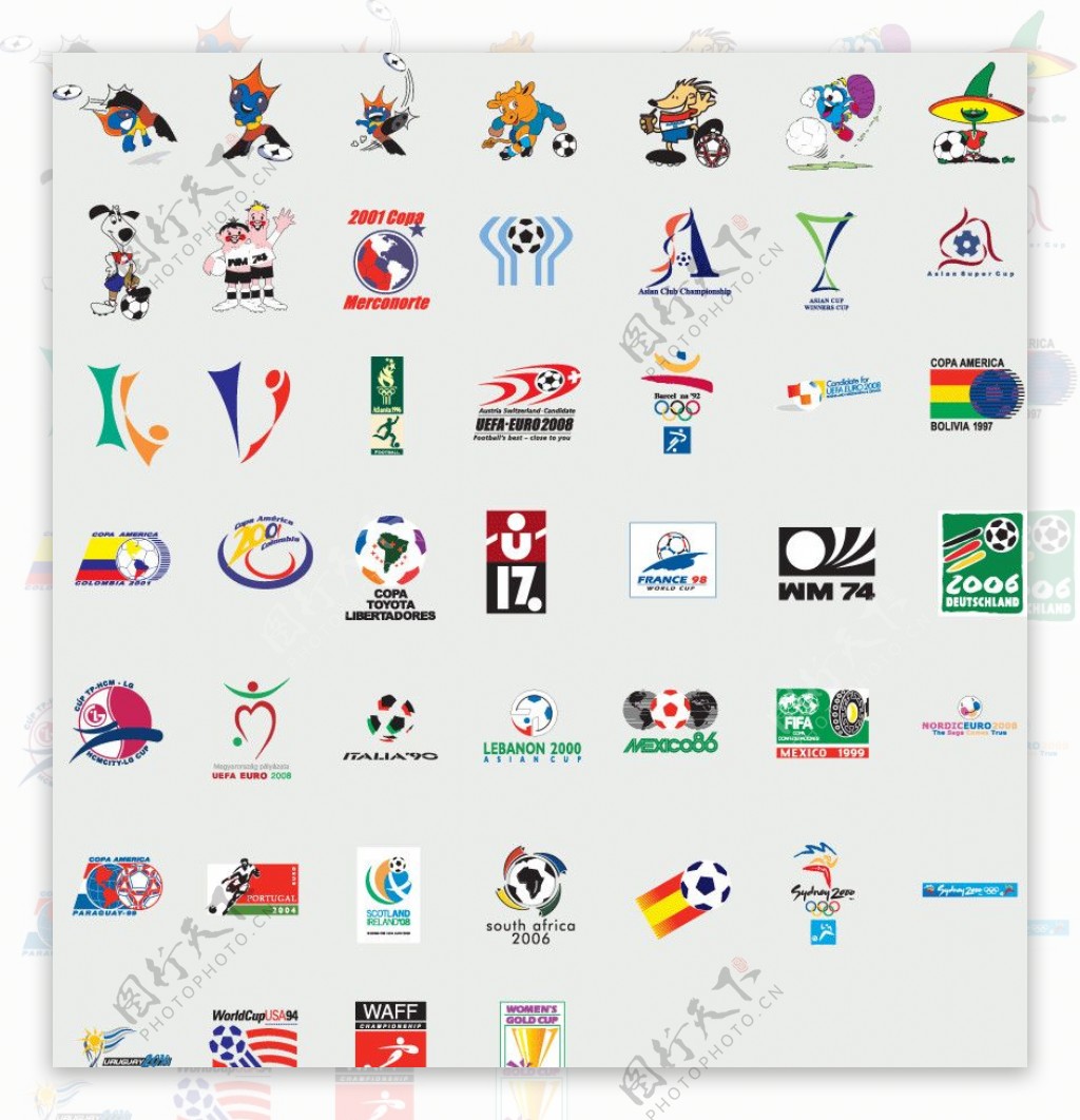 全球2487个足球俱乐部球队标志国际赛事组织图片