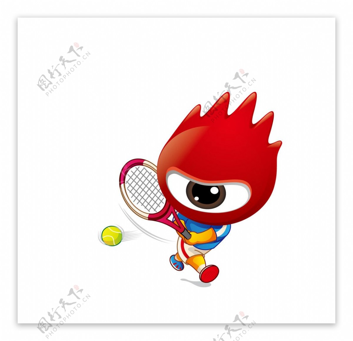 2008北京奥运男子网球小浪人矢量素材图片