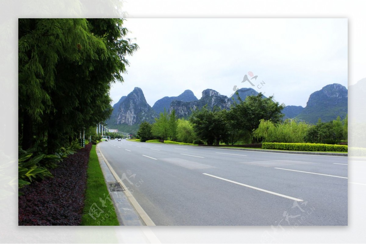 桂林公路绿化带图片