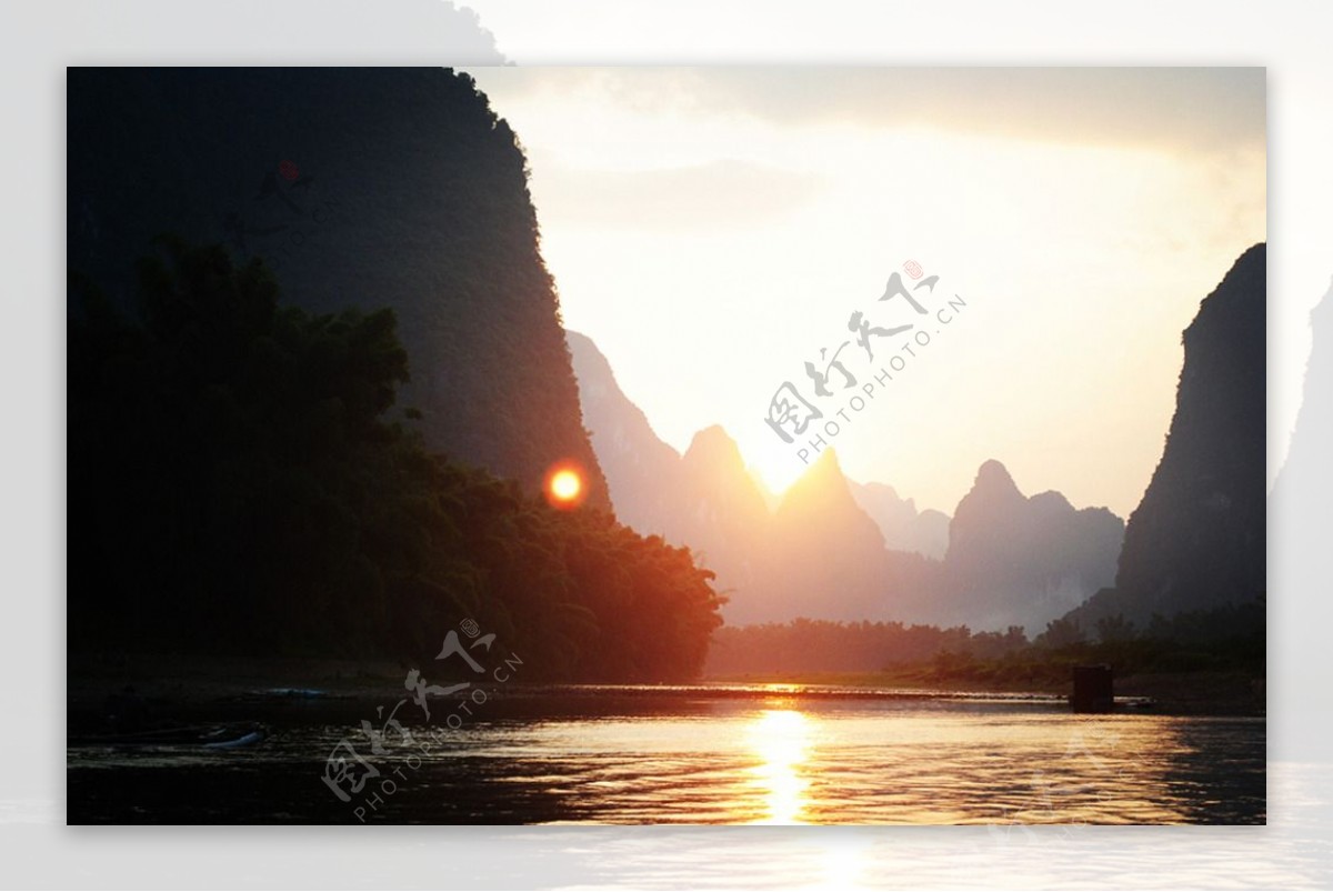 桂林山水黄昏图片