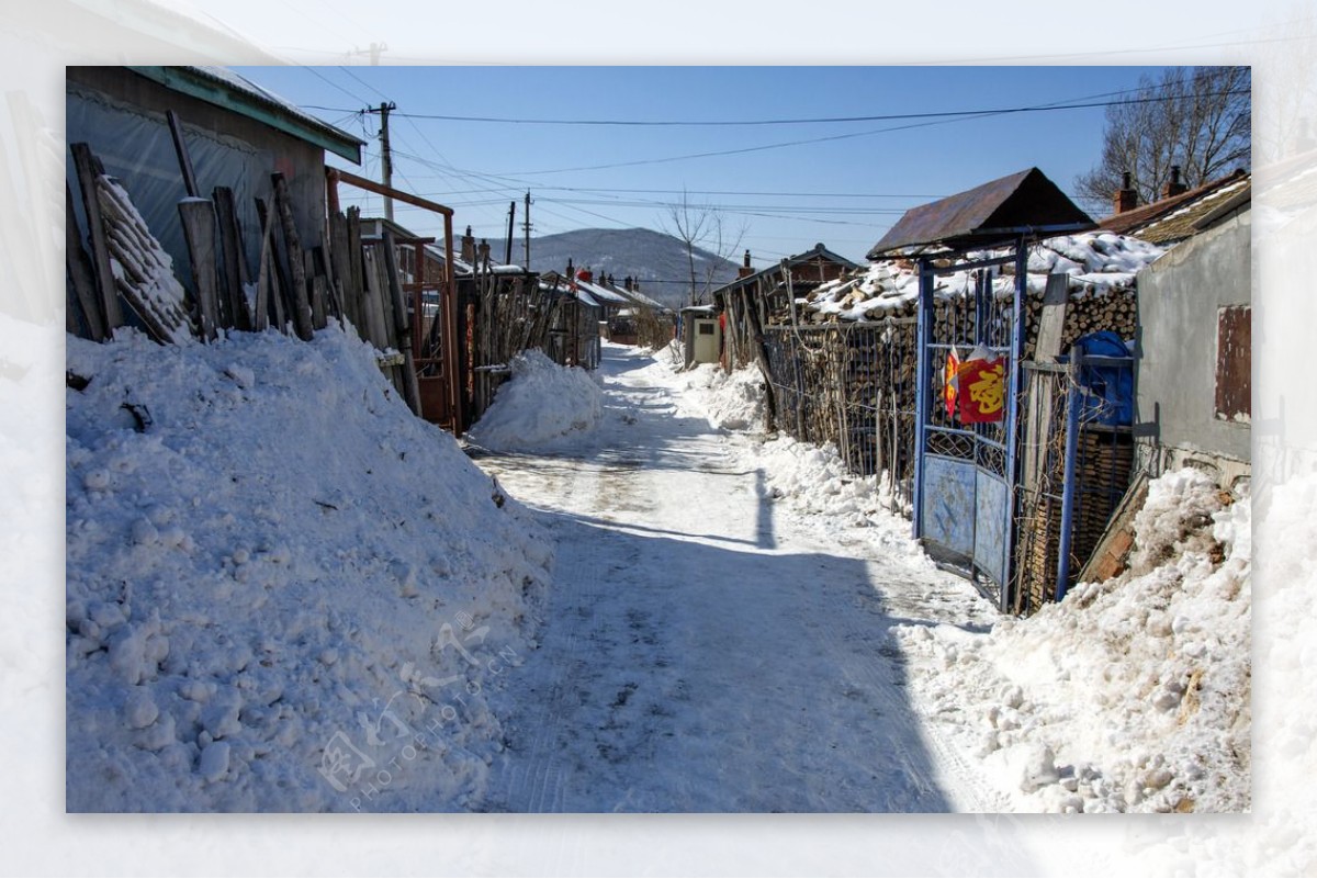 冬季村庄图片