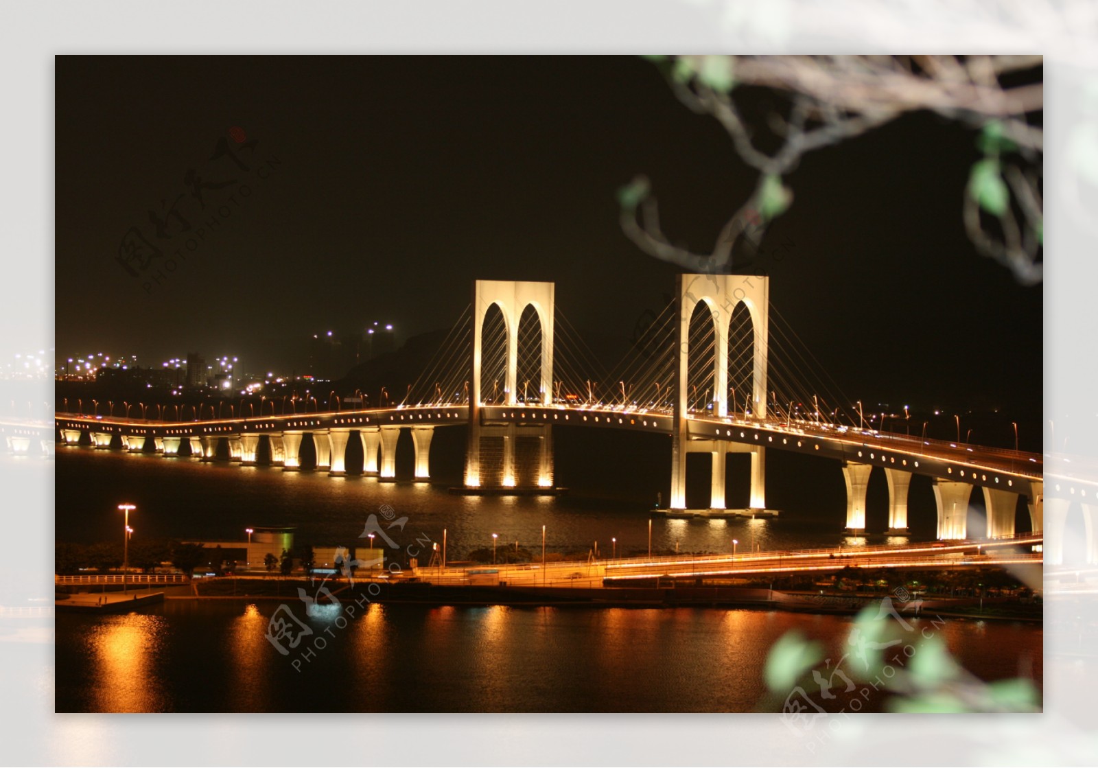 澳门大桥夜景图片