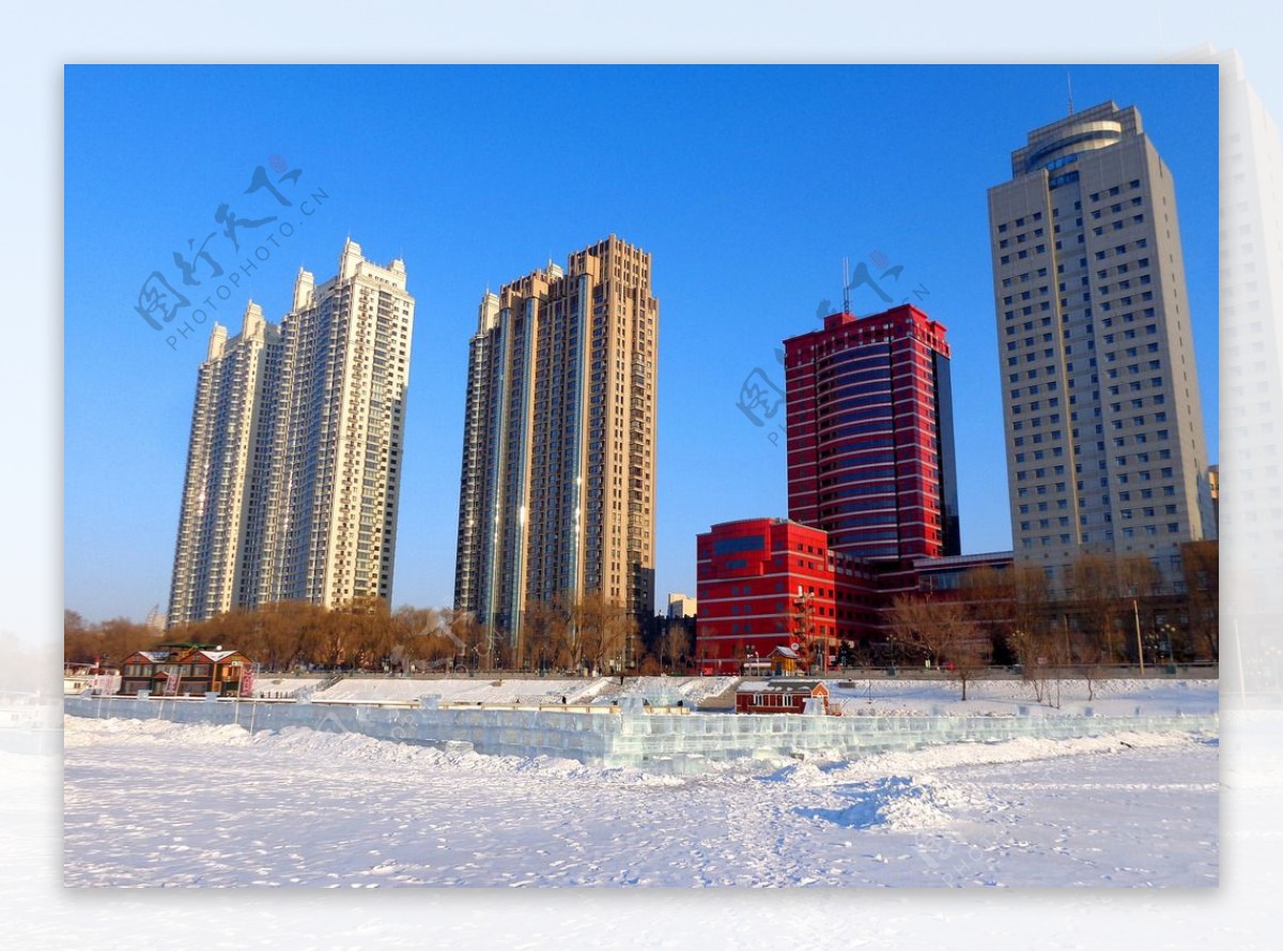冬季松花江风景图片