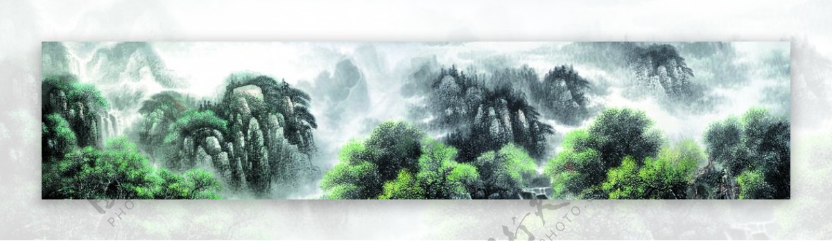 美术中国画山水画山岭山图片