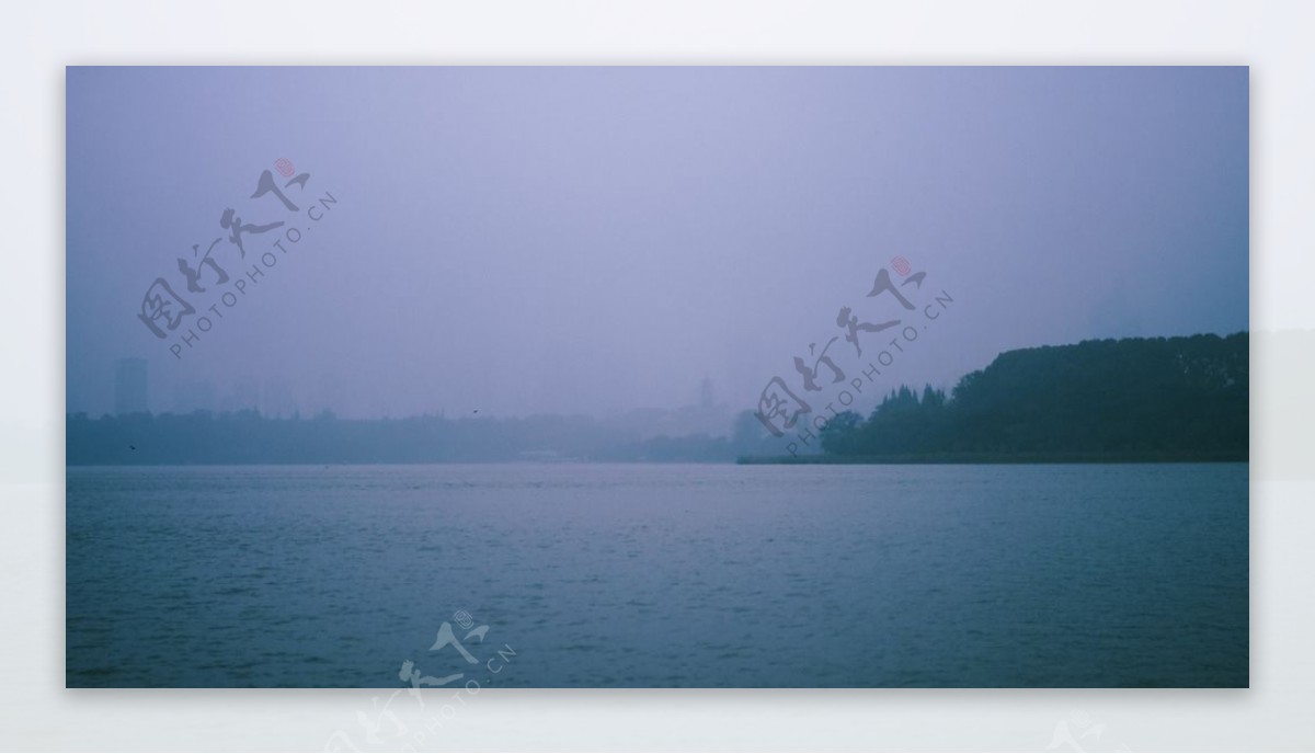 玄武湖雨中图片