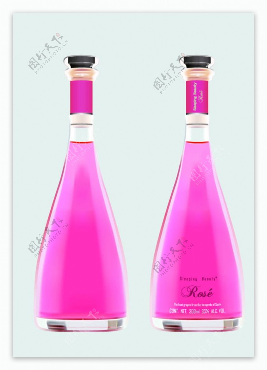 桃红色酒瓶图片