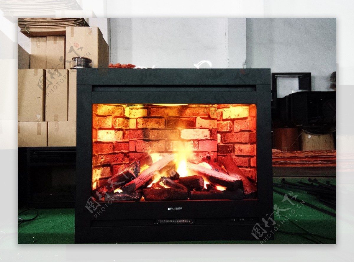 3D蒸汽壁炉火焰图片