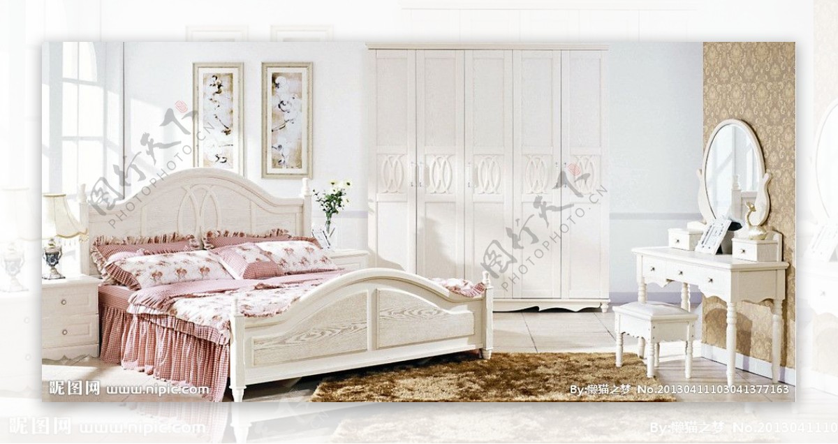 家具素材卧室家居床图片