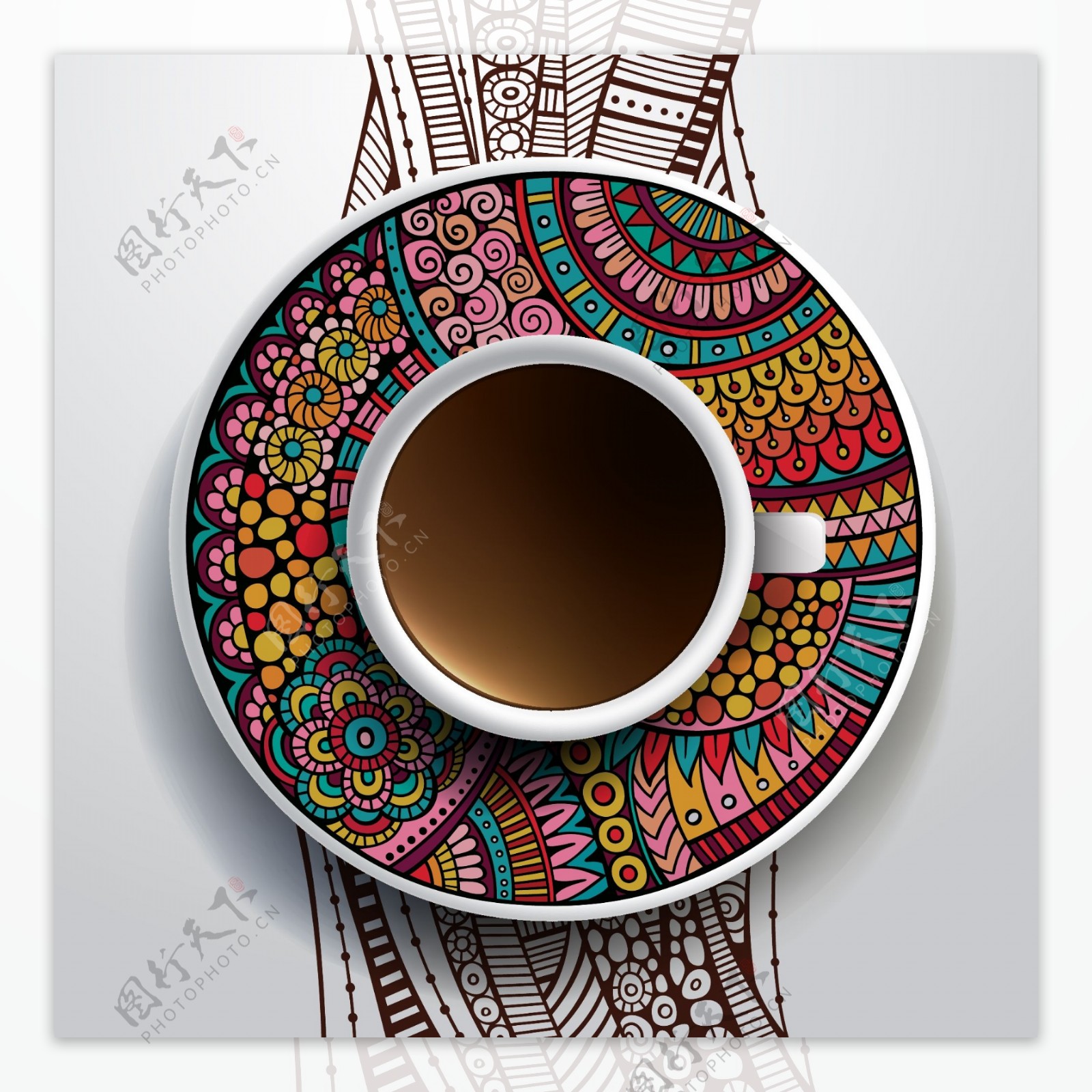 民族图案饰物咖啡图片